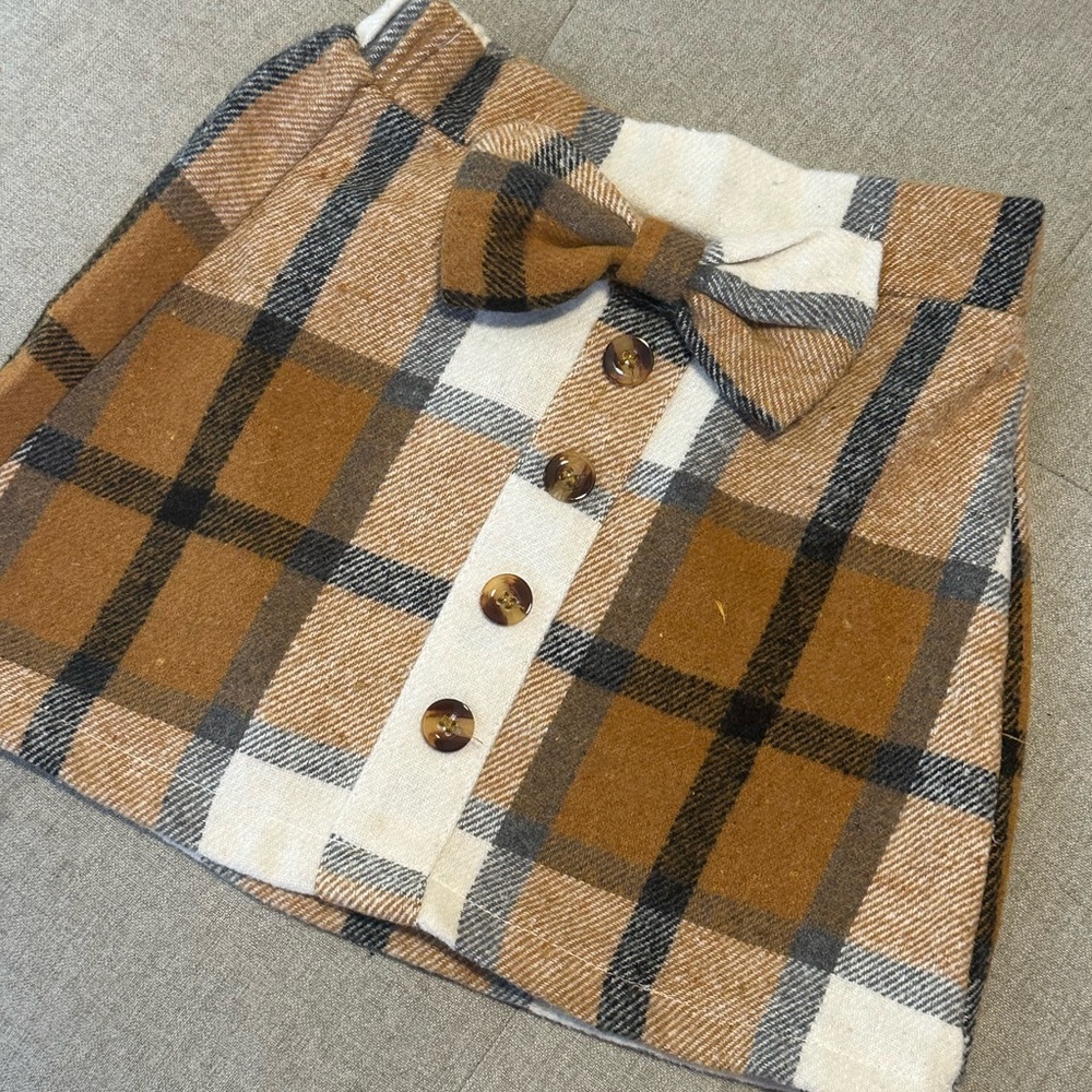 Plaid Brown and Cream Skirt